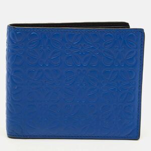 Loewe Anagram Embossed Blue Leather Bifold Wallet